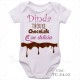 Body Bebê Dinda Trouxe Chocolate que Delícia