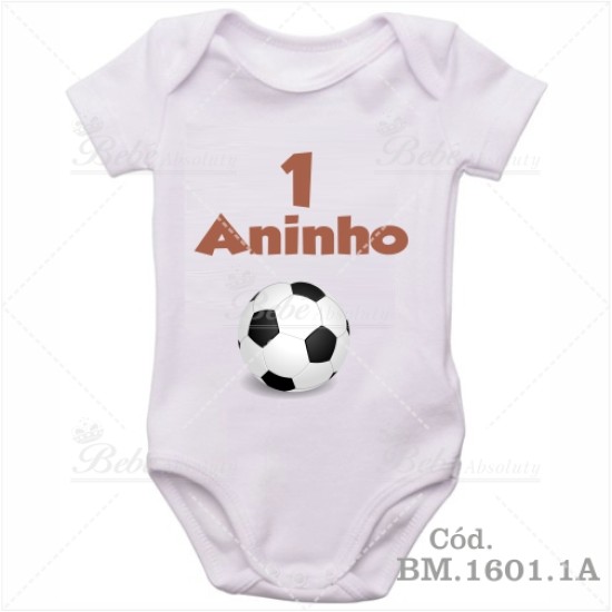 Body de Bebê 1 Ano Bola de Futebol