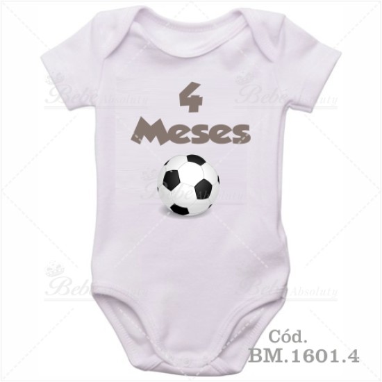 Body Bebê 4 Meses Bola de Futebol