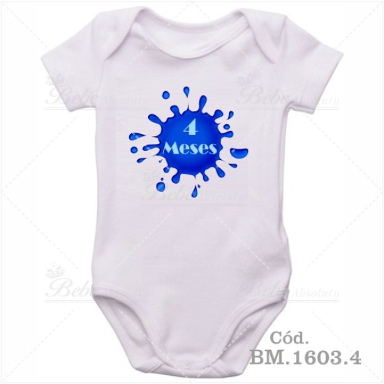 Body Bebê 4 Meses Bolha Azul