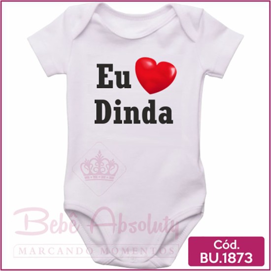 Body de Bebê Eu Amo Dinda