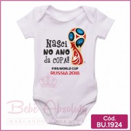 Body Bebê Nasci no Ano da Copa (Ideal para Recordação)