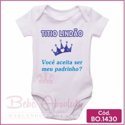 Body Bebê Titio Lindão, Você Aceita Ser Meu Padrinho?