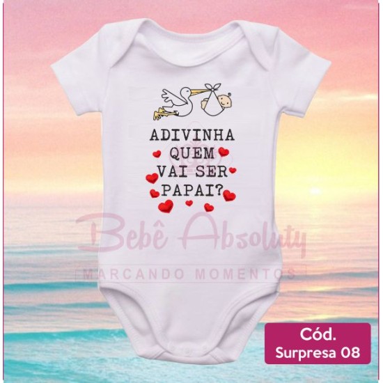 Body Bebê Adivinha Quem Vai Ser Papai? Cegonha