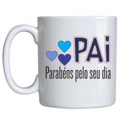 Caneca Porcelana Pai Parabéns Pelo Seu Dia