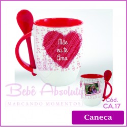 Caneca Porcelana com Colher