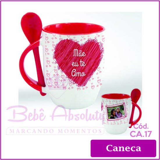 Caneca Porcelana com Colher